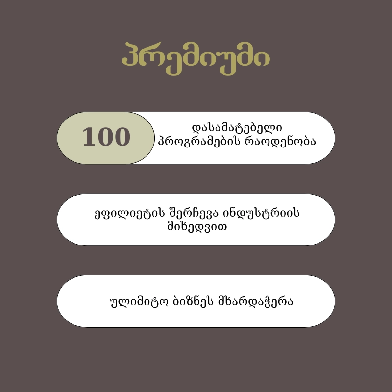 1500 ₾ პრემიუმი